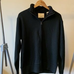 Faux fur lined black sweater